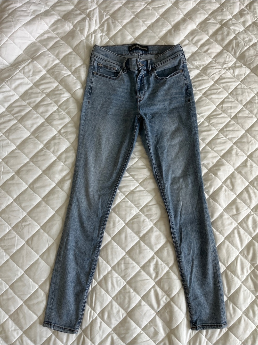 Vintage EXPRESS PERFORMANCE STRETCH MID RISE SKINNY JEANS size 6R